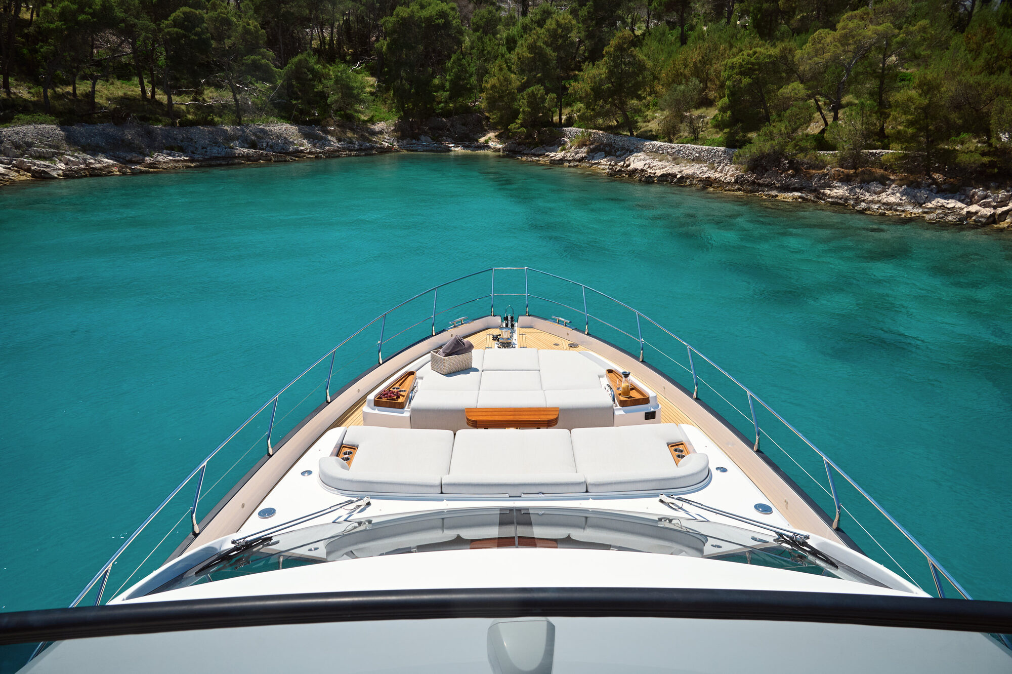 Foredeck overlooking a cove